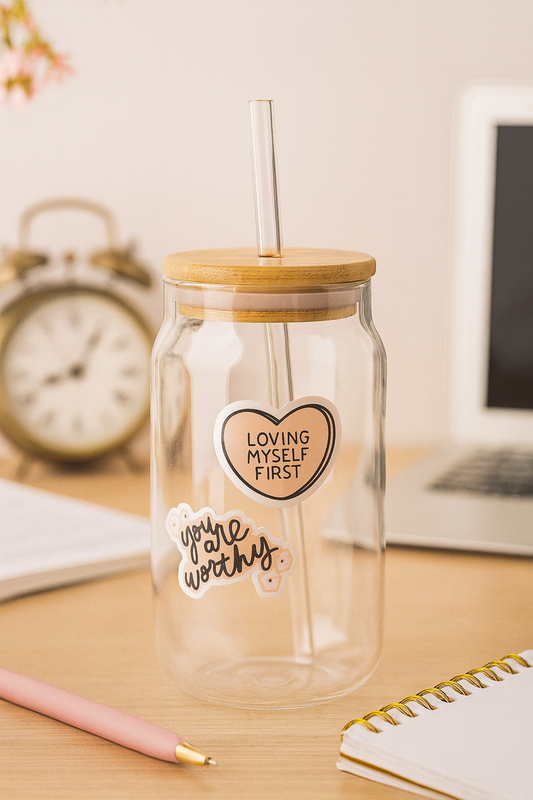 Transparent glass tumbler